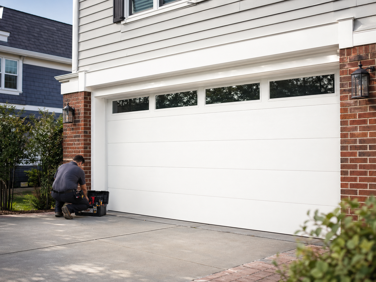 Modern residential garage door